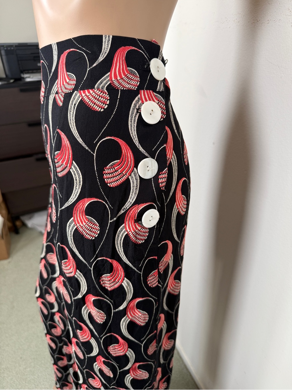 Loco lindo Black & Pink Wide Leg Printed Palazzo Pants - Picture 2 of 4